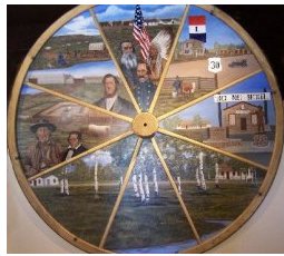 12 foot Wagon Wheel, Fort Bridger State Museum and Historic Site Ft. Bridger Wagon Wheel