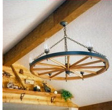 Wagon Wheel Chandeliers, Shirley & Gary Phillips Phillipis Wagon Wheel Chandelier